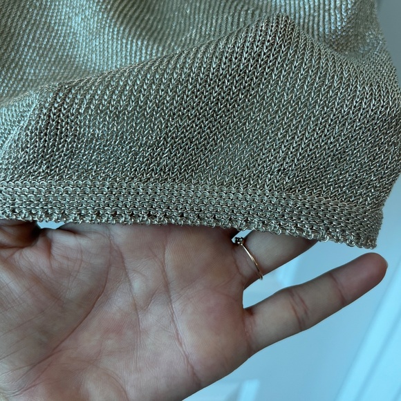 TOPSHOP Gold Metallic Chain Strap Cowl Neck Cami - Picture 7 of 9